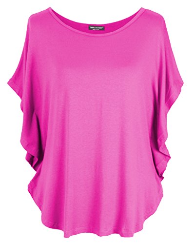 Emma & Giovanni - T-Shirt Style Chauve Souris - Femme (Fushia, 42/44/XL)