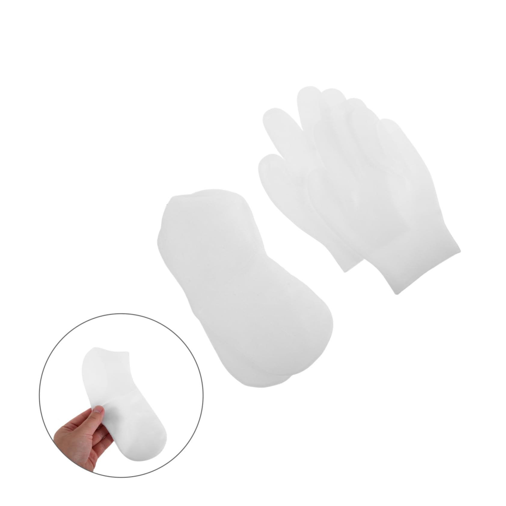Toddmomy 8 Calzini in Silicone Idratanti per Piedi e Guanti Elasticizzati Trattamento Riutilizzabile per Secca e Screpolata Morbide Spiaggia Adatte e