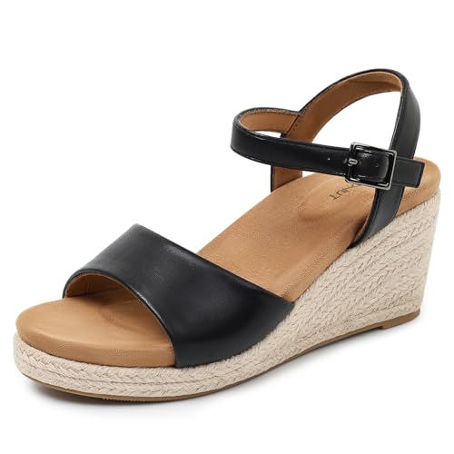 Image of Comfortable Women's Platform Espadrille Sandals Dressy Wedge Shoes Summer