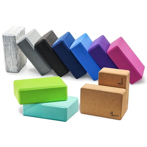 EXERZ Cork Yoga Blocks 2pcs Gym Bricks -Comfortable Fitness Yoga Bricks, Anti-Slip, Lightweight and Travel Friendly Pilates Practice (Cork) - Image 6