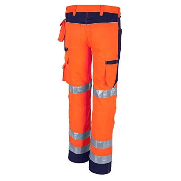 Qualitex - broek PRO WS - hoogwaardig, 2-kleurig mengweefsel, 245g/m2, in 2 fluorescerende kleuren met reflecterende strepen en paspels