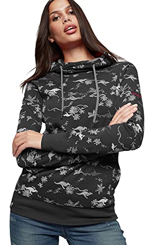 Preisvergleich Produktbild Bekleidung Kangaroos Damen Sweatshirt mit Kapuze Hoodie (Schwarz, 36-38)