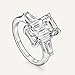 Michooyel 4.0ct Emerald Cut Women's Engagement Ring 3-Stone Simulated Promise Ring Wedding Ring 925 Sterling Silver
