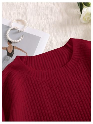 Image of SHENHE Women's Plus Size Sweaters Bow Cutout Crewneck Long Raglan Sleeve Knit Tops Chunky Sweaters