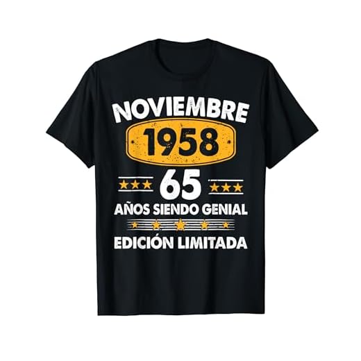 65 Años Cumpleaños Regalo Noviembre 1958 Noviembre 65 Años Camiseta