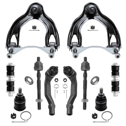 Image of Detroit Axle - 10pc Front End Kit for Acura 1994-1997 Integra, 1992-1995 Honda Civic, 1993-1997 Civic Del Sol, 2 Upper Control Arms w /Ball Joint 4 Tie Rods 2 Lower Ball Joints 2 Sway Bars Replacement