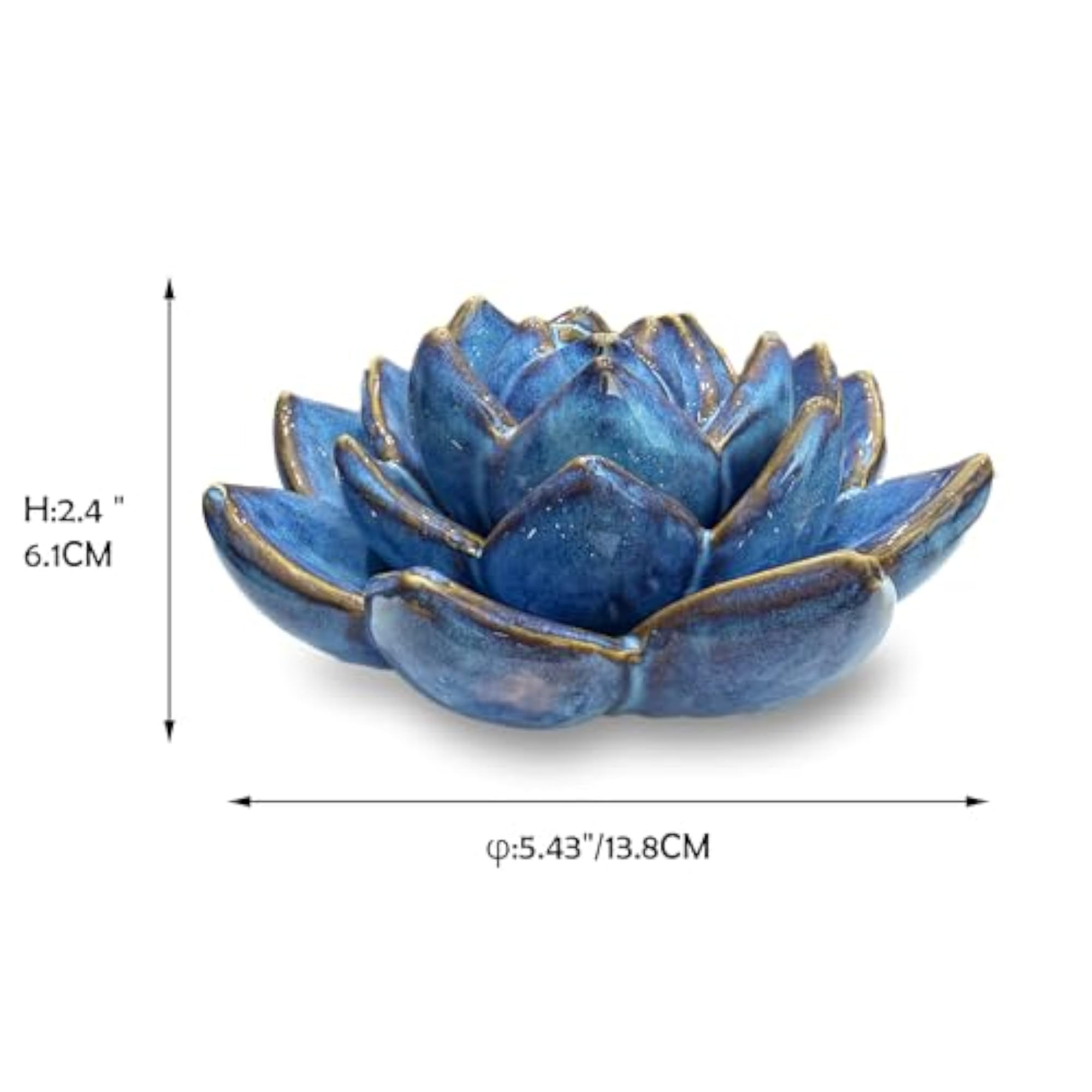 Ceramic Succulent Flower Table Centerpiece, Blue