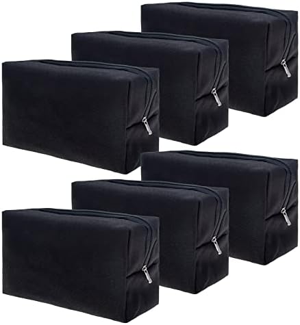 Borse Cosmetiche Tela 6 Pezzi - 24x14x7.5 Cm, Naturale, Per Viaggio E Fai Da Te - Foto 6