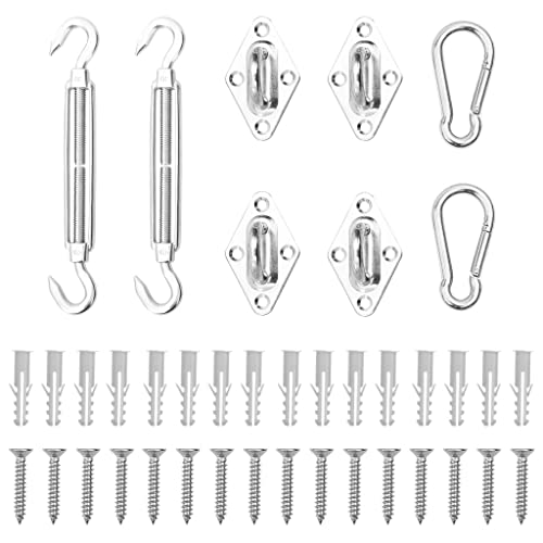 SKM 8 Piece Sunshade Sail Accessory Set Stainless Steel (Weight-1KG)-0247