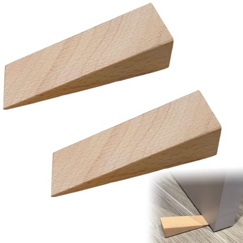 KEWUF 2 Pcs fermaporta da pavimento, Fermaporta da pavimento, Fermaporta in Legno, Blocca porta in Bambù, Antiscivolo e Ecologici, Adatti per Tutti i Tipi di Porta e Superfici, Ferma porta