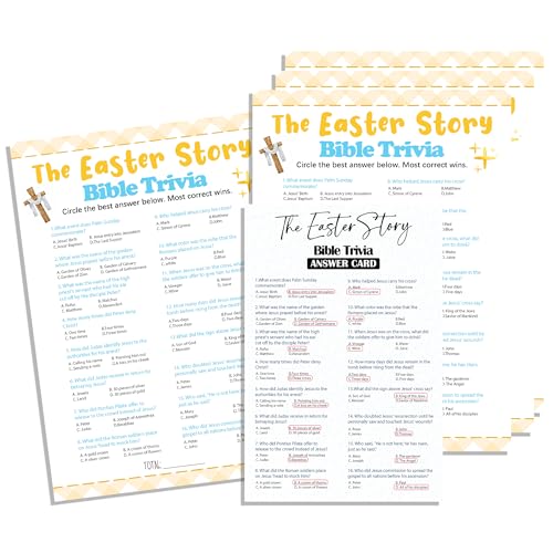 Easter Story Game Kit - 20 Pcs Easter Bible Trivia