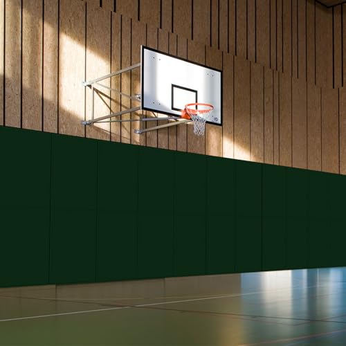 VANCL Gym Wall Padding for Mats Basketball Wall Padding Gym Wall Cushion Padding Gym Wall Pads for Kids Gym Mats Padding for Gym 2 Thick Foam Wall Padding Dark Green