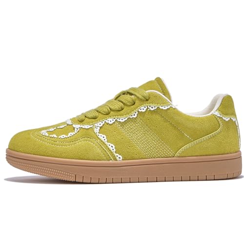 Women's Sneakers Gum Sole Tennis Skate Shoes Lace-up Walking Shoes Casual Anti Slip Low-Top Sneaker Footwear3