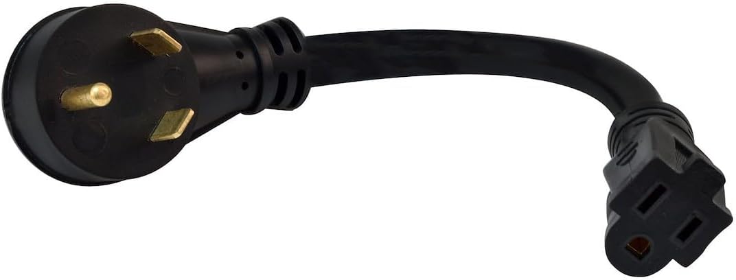 Valterra A10-3015BK Mighty Cord 15AF to 30AM Adapter for RV - 12