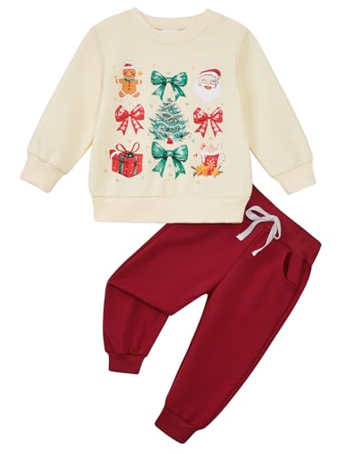 Image of Toddler Baby Boy Girl Clothes with Pockets 2PC Long Sleeve Pullover Sweatshirt and Pants Infant Fall Winter Outfit