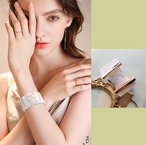 Firazio 1Pc Wide Cuff Bangle Bracelet For Women Acrylic Resin Tortoise Open Bangle Bracelet Statement Adjustable Colorful Bracelet Jewelry Gift #TOP1