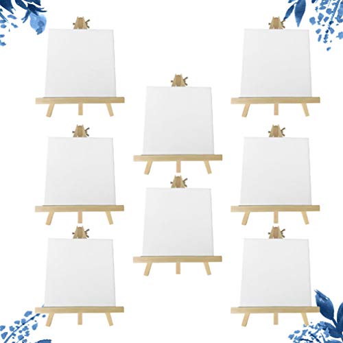 Conjunto de 4 conjuntos de mini telas e cavalete da Exceart com mini painéis de lona, cavalete de ma