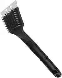 Escova para Limpar Grelha Churrasqueira com Espátula 2 em 1 Cerdas Aço Inoxidável Remove Gordura e Sujeiras Limpeza Eficaz