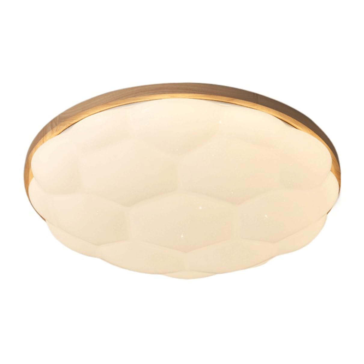 Lámpara Techo Minimalista, Con Aplique Madera Natural Y Regulador