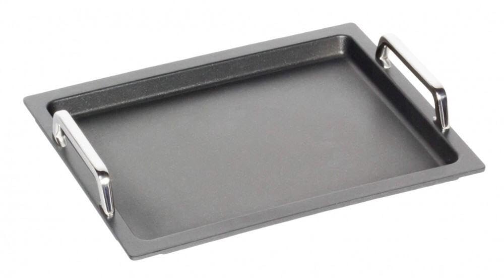 AMT Gastroguss Gastronorm AMZN-23733-G GN 2/3 Grill Plate Smooth Non-Induction 35.4 cm x 32.5 cm Height 2 cm with Stainless Steel Handles Lotan® Non-Stick Finish