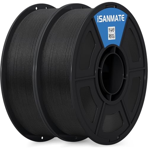 Image of iSANMATE Carbon Fiber ASA Filament 1.75mm, ASA CF Bundle UV /Rain /Heat Resistant Tough 3D Printer Filament, Perfect for Outdoor Functional Parts, 1 kg X 2 (Black + Black)