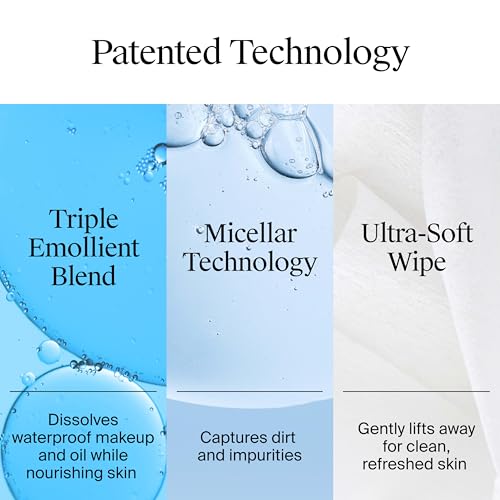 Neutrogena Fragrance-Free Makeup Remover Wipes, Daily Ultra-Soft Micellar Cleansing Wipes Gently Remove Oil & Waterproof Makeup, Hypoallergenic, Made with Plant-Based Cloth, 25 ct