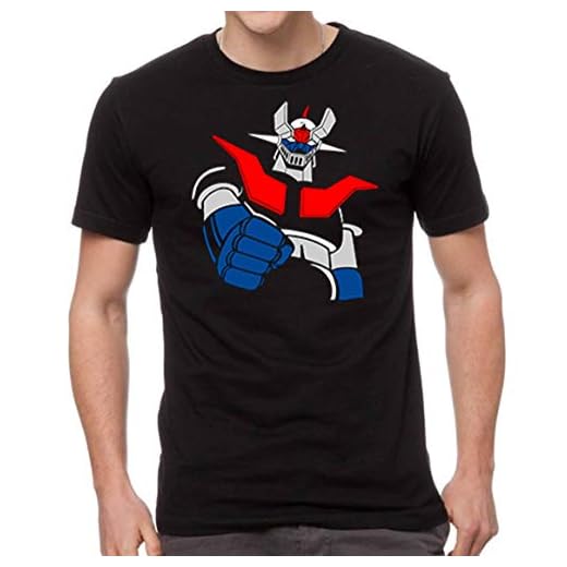 JUL Mazinger Z Camiseta Hombre Mazinger Z Negra 100% Algodon - Camisetas Anime EGB. (XXL)