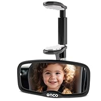 Onco Clip-On Autospiegel Baby Rücksitz - 100% Bruch- und Rüttelsicherer Baby Autospiegel für Nach Vorne Gerichtete Kindersitze, Spiegel Auto Baby Rückbank, Rückspiegel Auto, Auto Spiegel für Baby