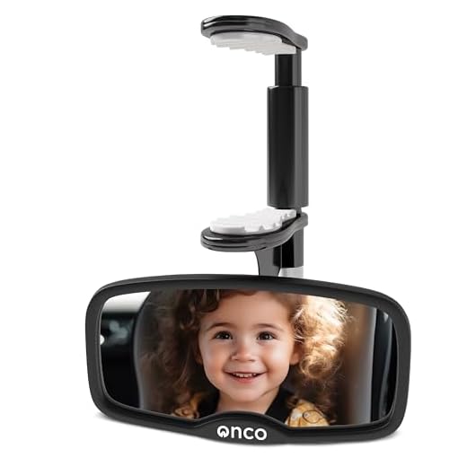 Onco Clip-On Autospiegel Baby Rücksitz - 100% Bruch- und Rüttelsicherer Baby Autospiegel für Nach Vorne Gerichtete Kindersitze, Spiegel Auto Baby Rückbank, Rückspiegel Auto, Auto Spiegel für Baby