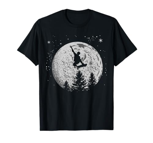 Skater Skateboard Stunt Moon Skater Gift Children Teenagers T-Shirt