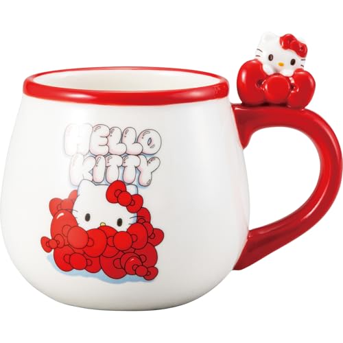 Sanrio Hello Kitty Edgy Ribbon Goods Miscellaneous Goods Tableware White Approx. 3.5 x 3.9 inches (9 x 10 cm) 11.5 fl oz (340 ml) SAN4800