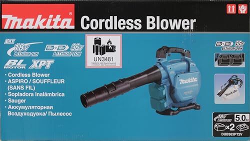Foto von Makita DUB363PT2V Akku-Laubbläser/Sauger 2x18 V / 5,0 Ah, 2 Akkus + Doppelladegerät