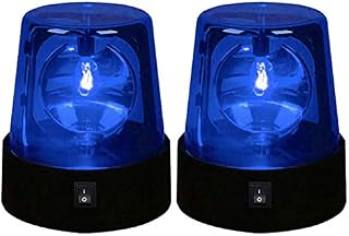 Faderr 3inch Police Car Beacon Siren Strobe Light, Rotating Blue LED Police Light, 360 Degree Disco Party Rotating Lamp for Club Party,Firefighters and Police Car (Blue 2pcs)