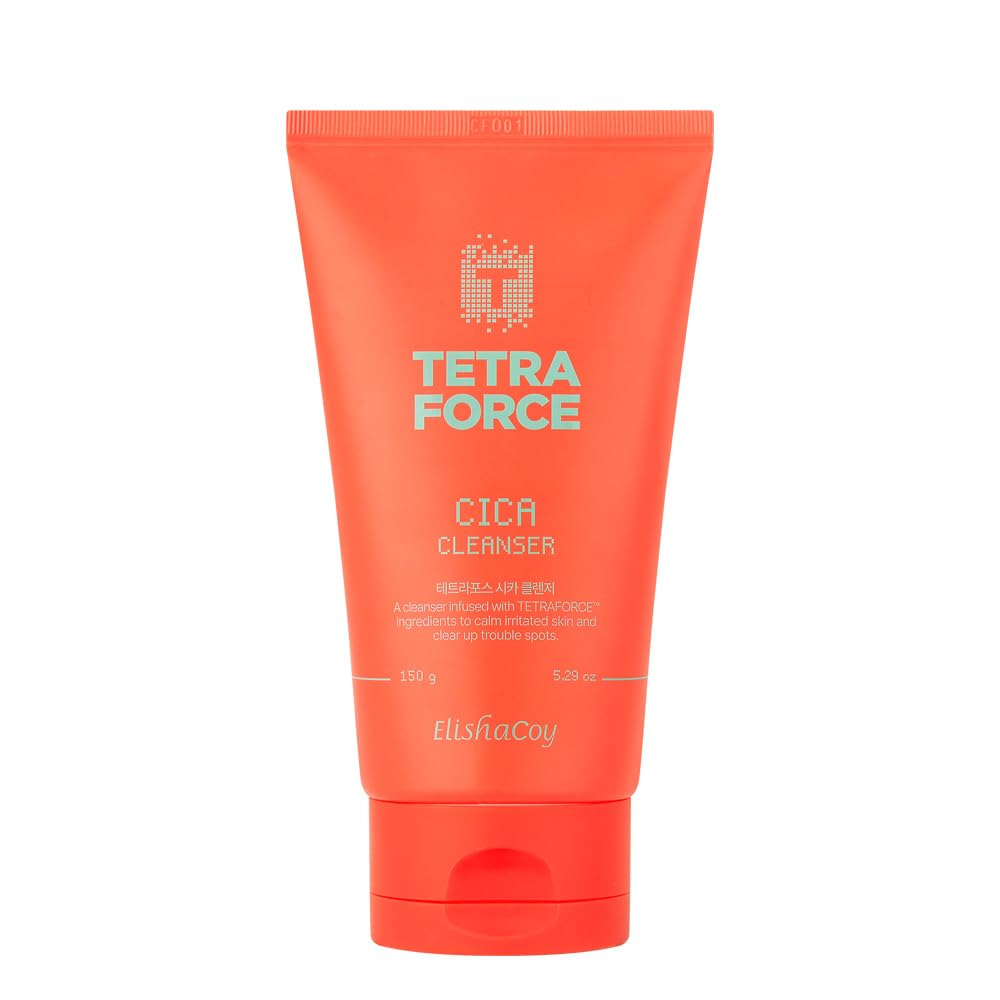 Elishacoy TETRAFORCE Acne Care Foam Cleanser for Calming and Clearing Irritated Skin with Cica Tea Tree Extract Deep Cleansing Face Wash for all Skin types Korean Skincare(150g,5.29oz) K beauty