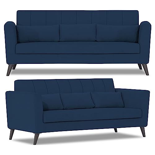 Image of Adorn India Daniel 3+2+1 6 Seater Sofa Set (Blue) (3 Year Warranty)
