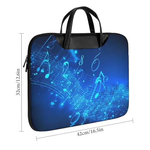 Bolso para Laptop 15.6" Impermeable Azul con Notas Musicales miniatura 3