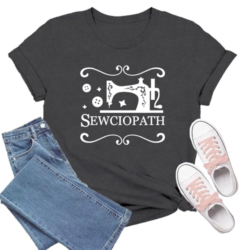 TIEEI Sewing Machine Shirts for Women Sewing T-Shirt Sewciopath Tee