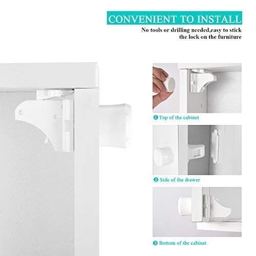 Vmaisi LOCK16+2 16 Pack Child Safety Magnetic Cabinet Locks - Vmaisi Children Proof Cupboard Baby Locks Latches thumb #8