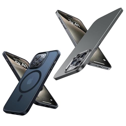 TORRAS Slim Fit Designed for iPhone 15 Pro Case 6.1 inch, Titanium Gray & Magnetic Protective iPhone 15 Pro Case