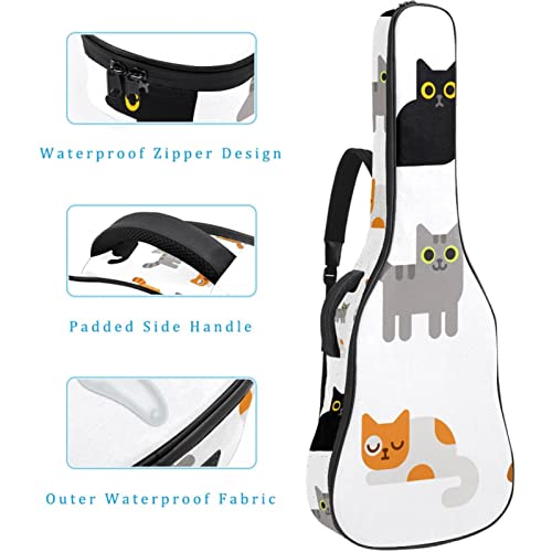 Housse imperméable pour guitare acoustique avec double bandoulière et poche Motif chats, Multicolore 01., 42.9×16.9×4.7… - Les Beatles, Paul McCartney, John Lennon, RIngo Starr, George Harrison Housse imperméable pour guitare acoustique avec double bandoulière et poche Motif chats, Multicolore 01., 42.9x16.9x4.7… – Image 5