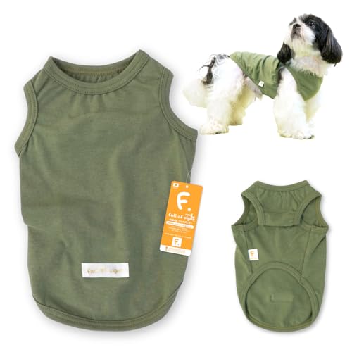 小型犬 シンプル ベア天 インナー タンクトップ 抜け毛対策 犬の服 フルオブビガー 11/カーキ NM