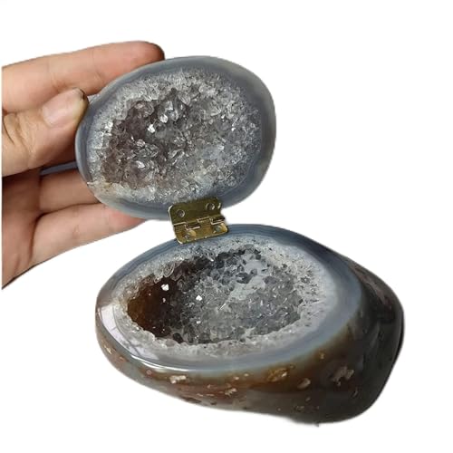 SFJSFIMQ Minerales Piedras Natural de Almacenamiento Hecho a Mano Agata Collar de Collar Geode