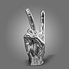 Silver polyresin hand gesture peace sign decor boho shelf decor accents knick knacks finger practical joke halloween prank gifts winner  urban country home decor