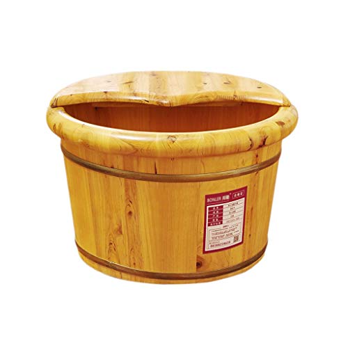 Balde de madera para baño de pies de cedro con tapa