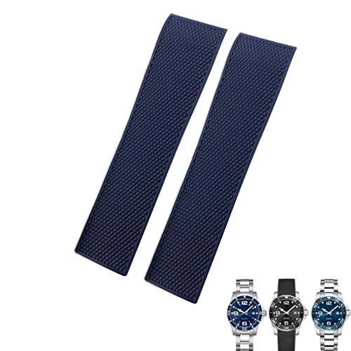 Bracelet montre caoutchouc 20mm silicone étanche bleu compatible Hydroconquest L3