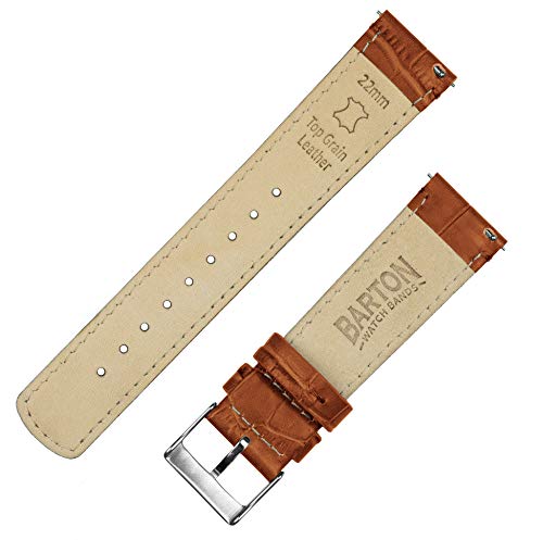 20Mm Toffee Brown - Standard Length - Barton Alligator Grain - Quick Release Leather Watch Bands #TOP3
