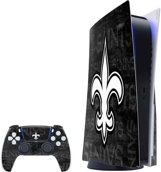 Skinit Decal Gaming Skin Compatible with PS5 Bundle - Officially Licensed NFL New Orleans Saints Team Jersey Design