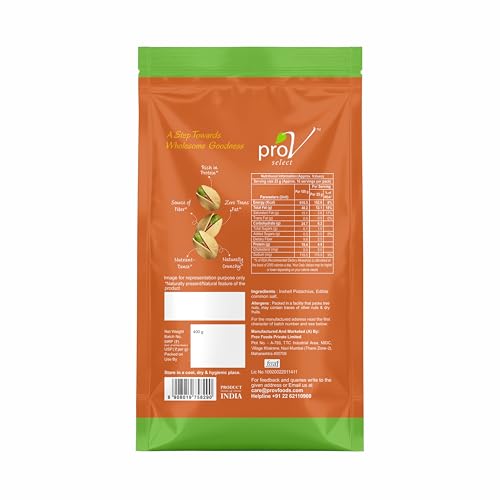 Image of ProV Select California Pistachios | Light Roasted & Salted | Rich in Protein, Fiber & Antioxidants | Premium Healthy Nut Snack | 400g