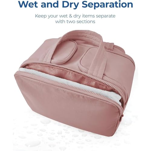 Convely Toiletry Bag, Travelfree Toiletry Bag, 4 in 1 Waterproof Travel Storage Bag, Large Compartment with Handle, Easy to Carry and Clean (Purple)3