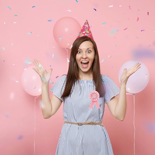 Image of Pink 30th Birthday Rosette Badge Pin, 'It's My 30th' Button Pin, Modern Female Birthday Party Decoration